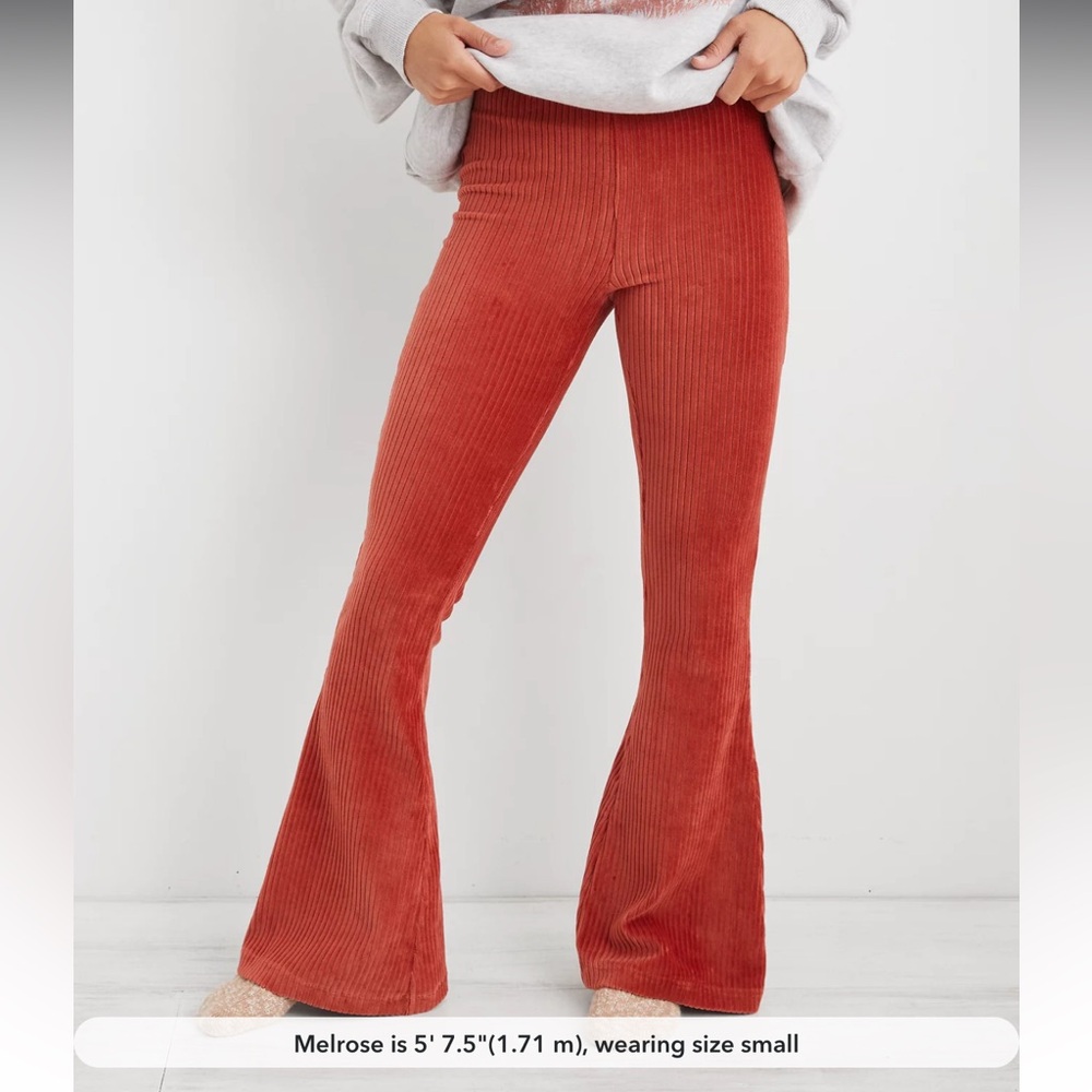 Aerie Groove-On Velour High Waisted Flare Pant